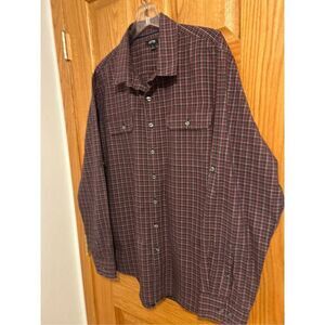 Apt 9 Men’s Size XL Casual Long Sleeve Button Up Shirt Roll Up Button Sleeves